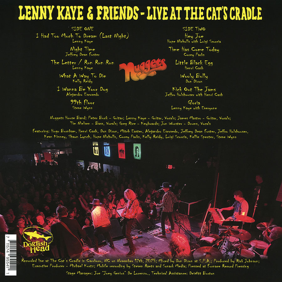 Hope Nicholls LP Lenny Kaye and Friends Live At The Cat's Cradle back